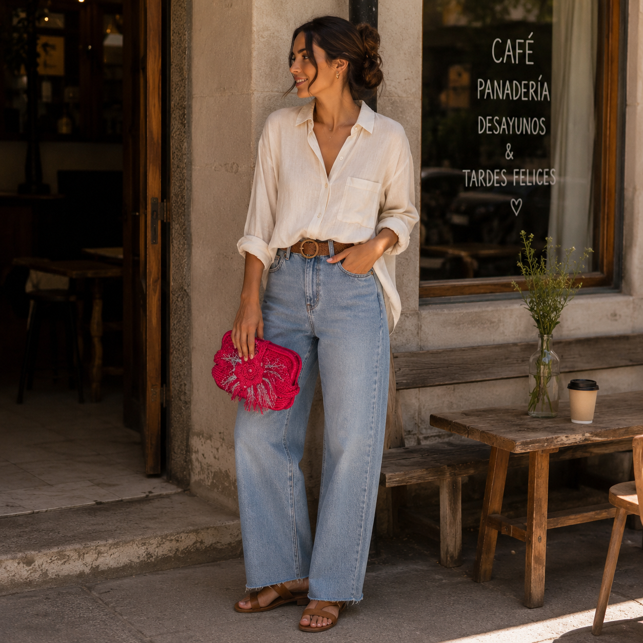 Bolso Amor Incondicional con look casual