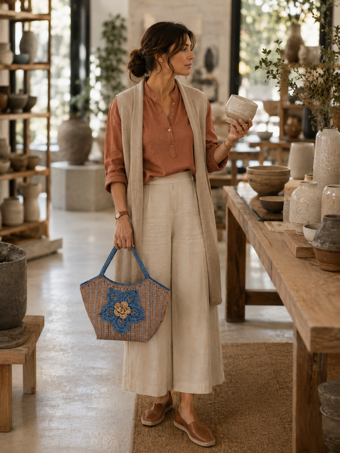 Arena y Lirios con look casual