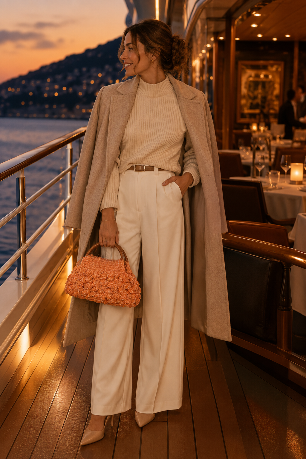 Flor Chenille combinado en un look elegante