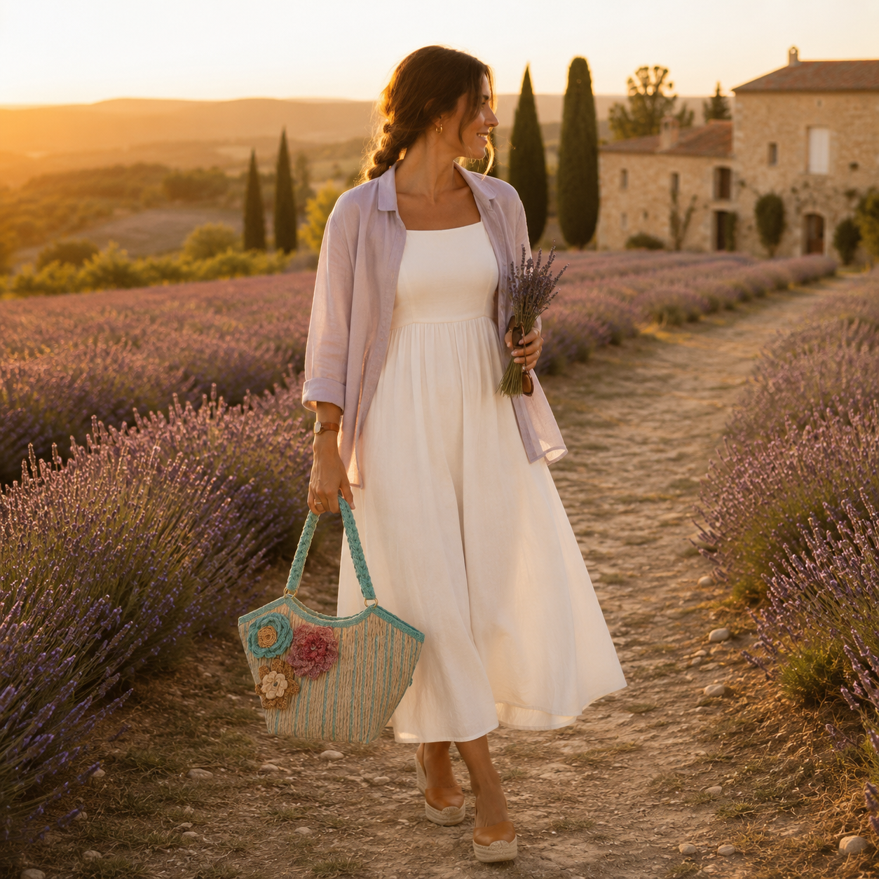 Bolso Flores look vacaciones