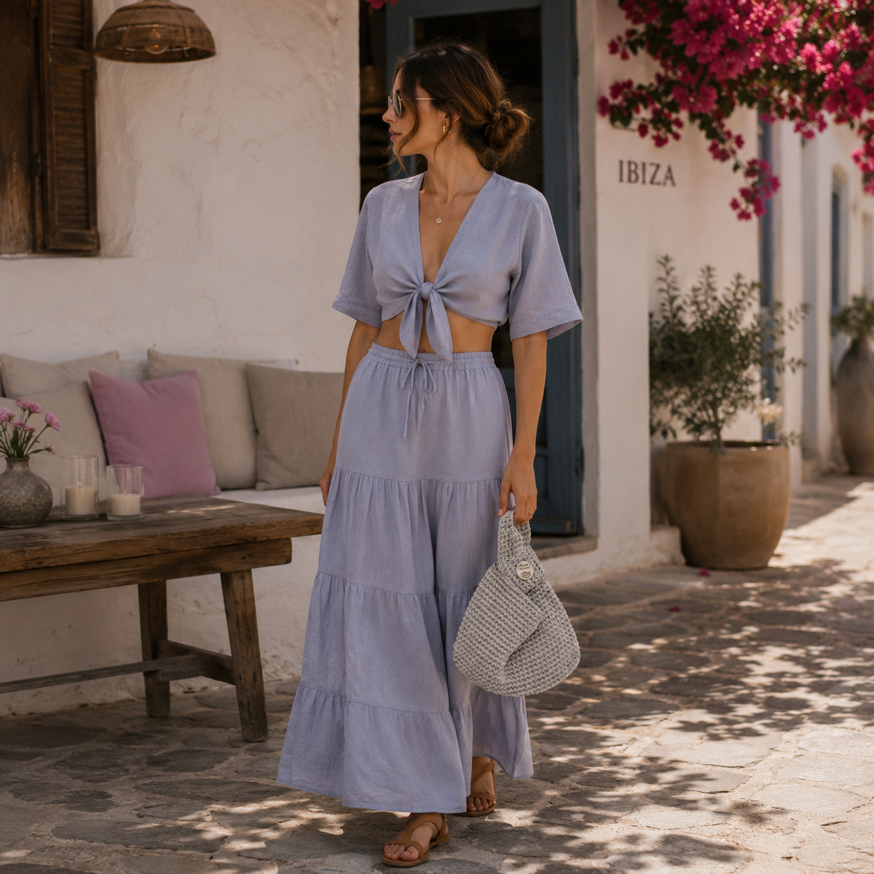 Bolso Luna con outfit de vacaciones